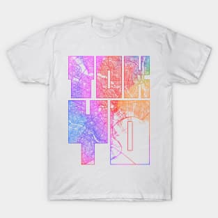 Tokyo, Japan City Map Typography - Colorful T-Shirt